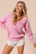 Textured Sweetheart Sweater