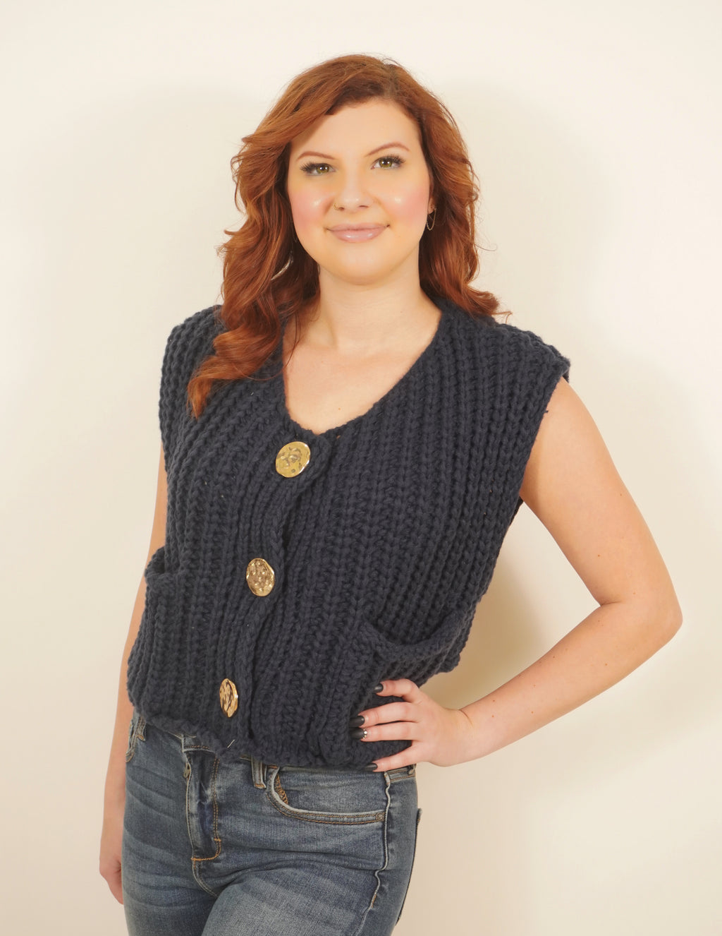 Chunky Knit Sleeveless Sweater