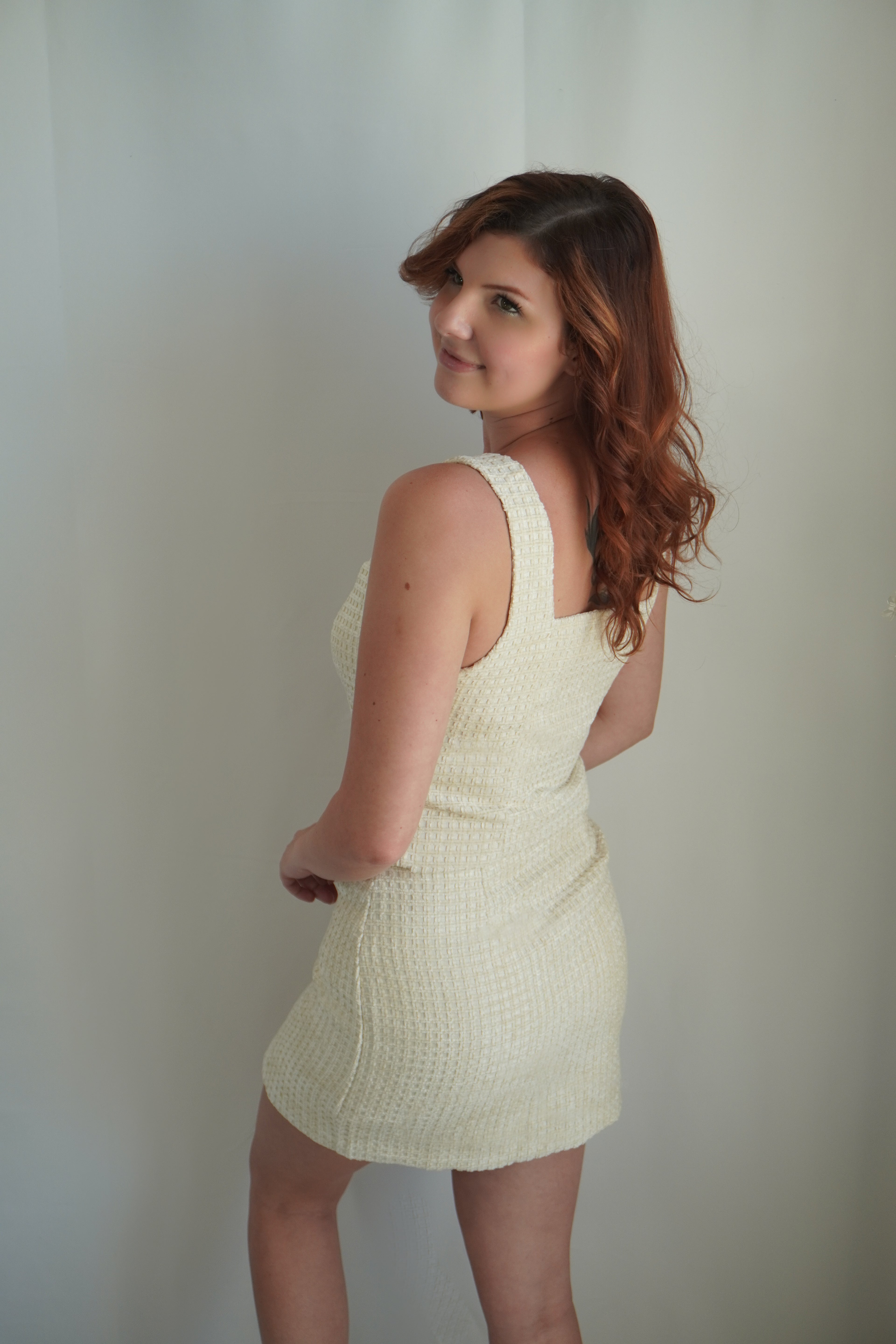 Vintage-Inspired Bow Detail Top and Skirt Set Rear View