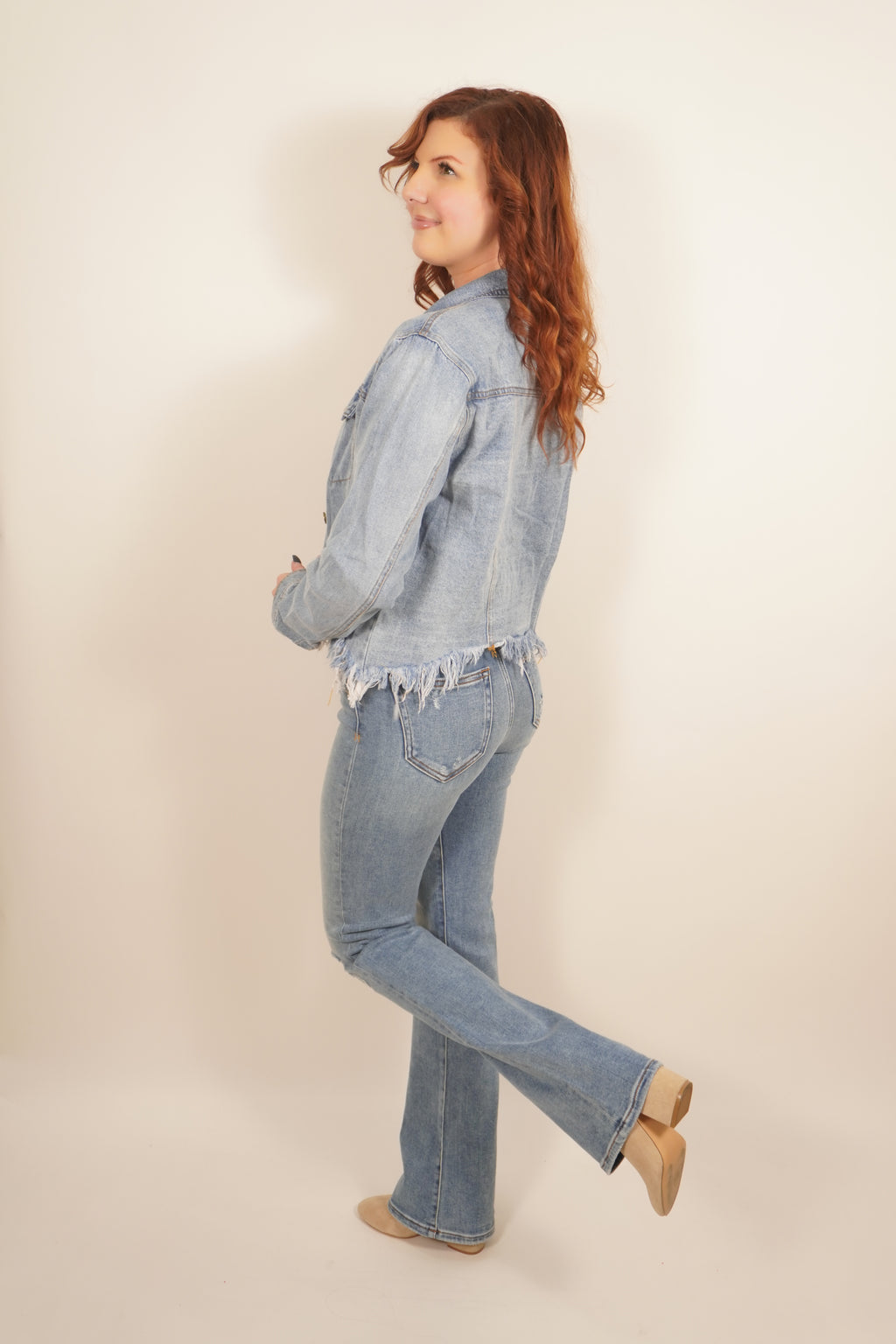 Vintage Boot Cut High Waisted Jeans side view

