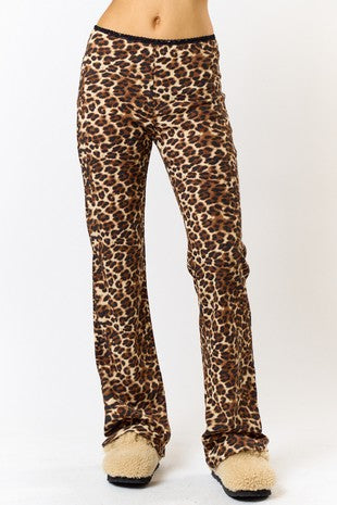 Leopard Print Comfort Lounge Pants Zoom View