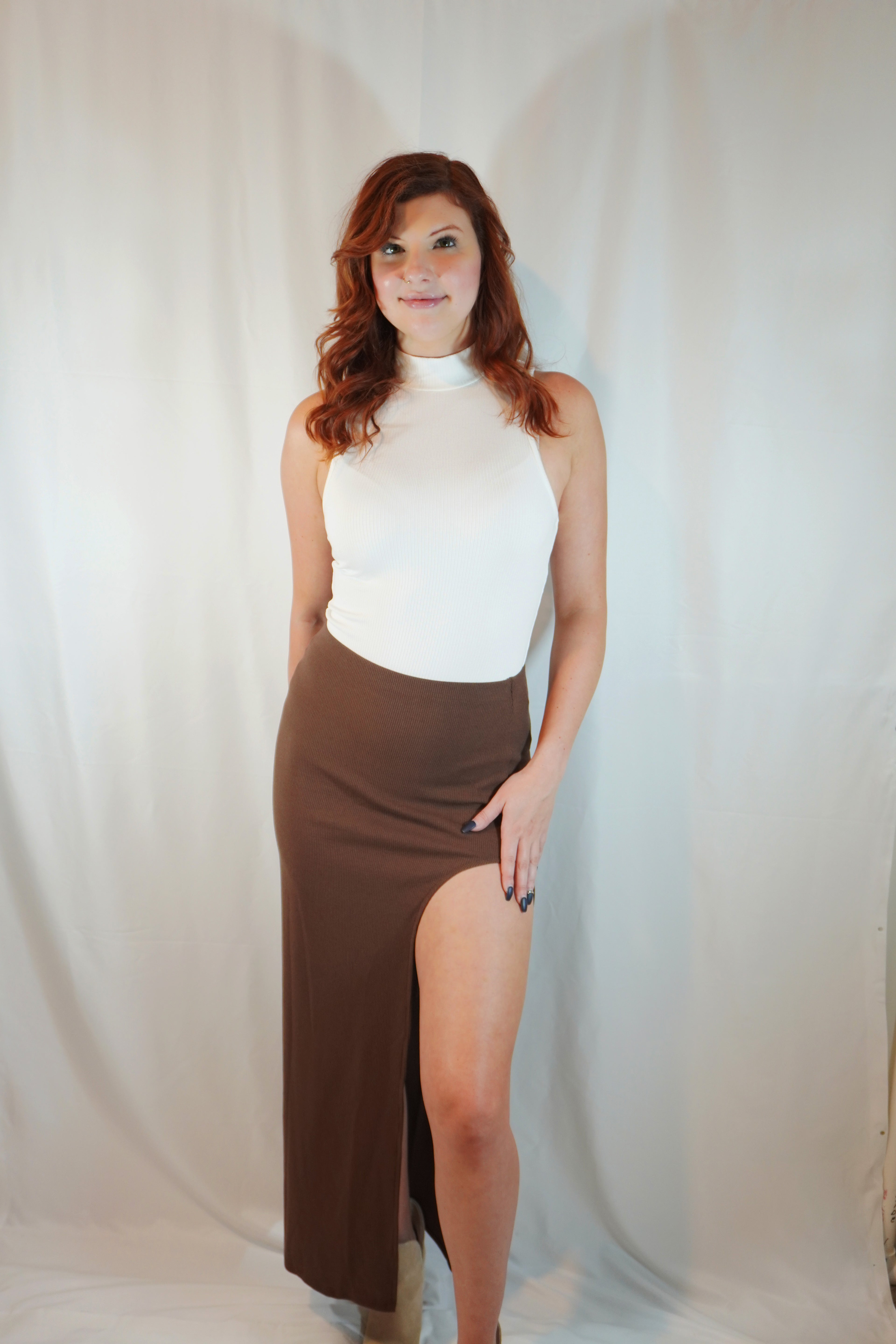 High-Slit Chic Maxi Skirt