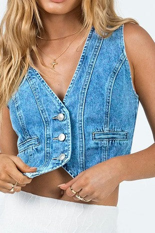 Classic Cut Cropped Vest 