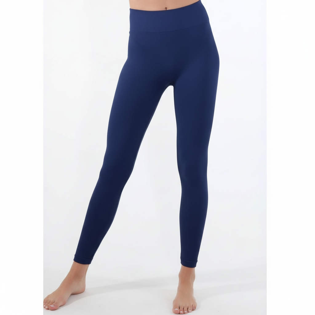 ndigo blue high-waisted seamless leggings front view